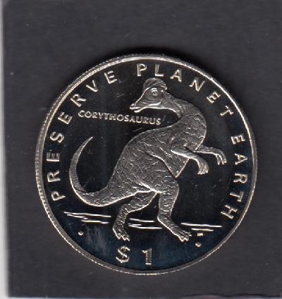 Beschrijving: 1 Dollar  CORYTHOSAURUS